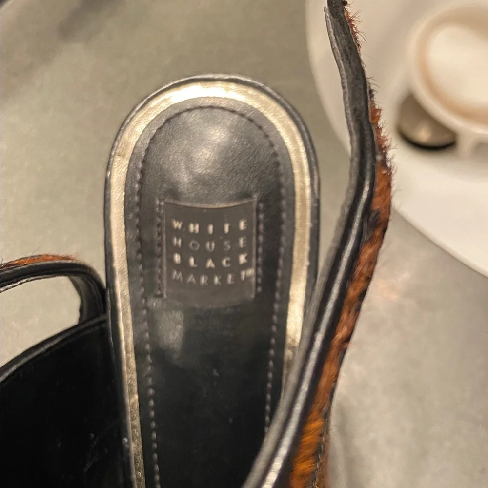Leather Sling backs, ‘Dana’, White House Black Market animal print 9M - Picture 6 of 9